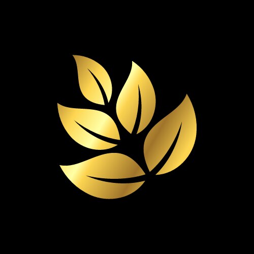 Golden Leaf Logo (14984883) – Royalty-Free Vector | VectorStock