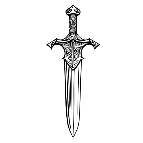 Vintage sword hand drawn sketch Vector Image