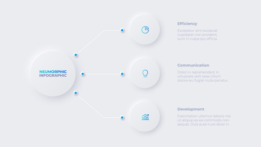 Neumorphic infographic timeline design template Vector Image