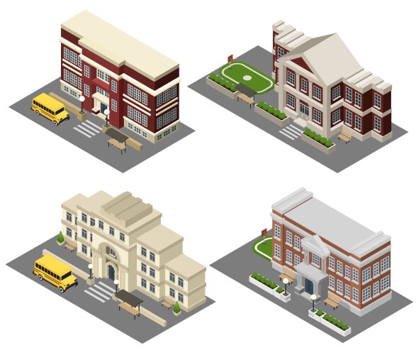 Isometric school Royalty Free Vector Image - VectorStock