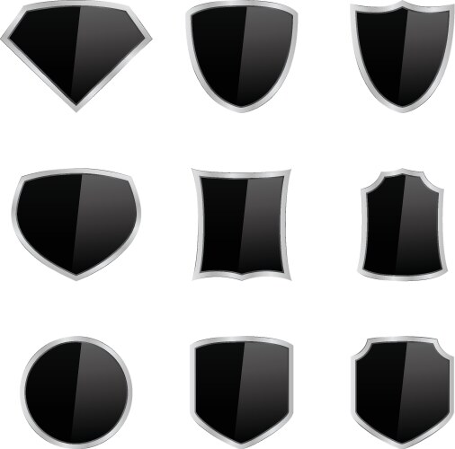 Black shield Royalty Free Vector Image - VectorStock