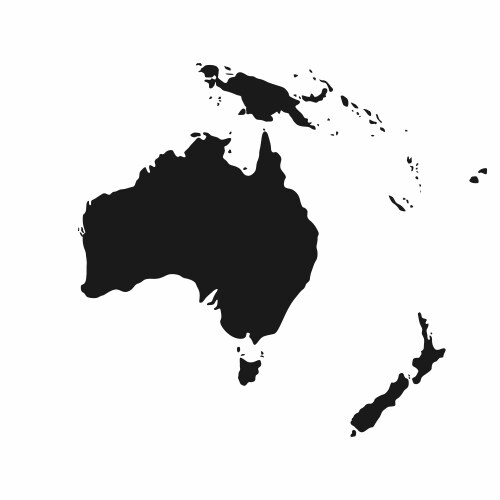 Australia & Oceania Map Outline Vector Image