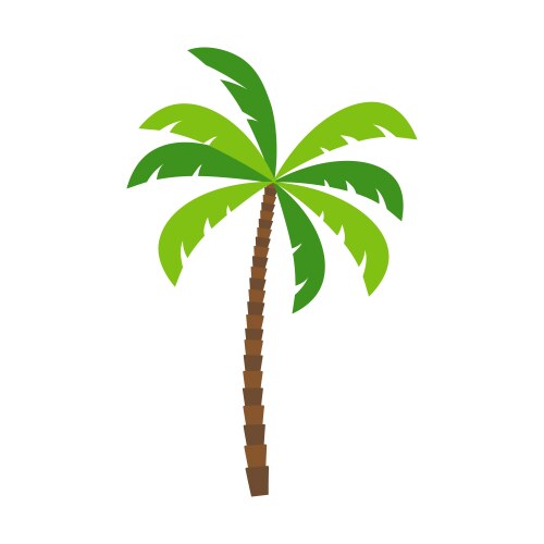 Palm tree island coconut cartoon icon Royalty Free Vector