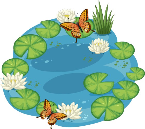Calm Pond Scene Royalty Free Vector Image Vectorstock