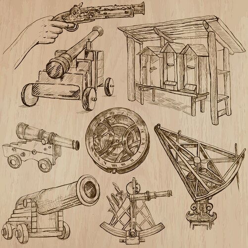 Objects - an hand drawn converted Vector Image