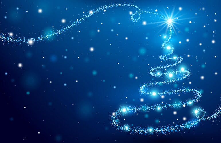 Glowing christmas tree Royalty Free Vector Image