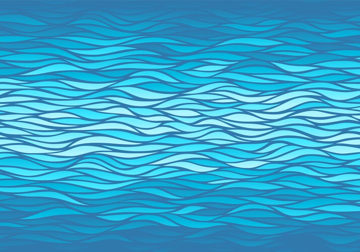 Blue water waves perspective landscape – Royalty-Free Vector | VectorStock