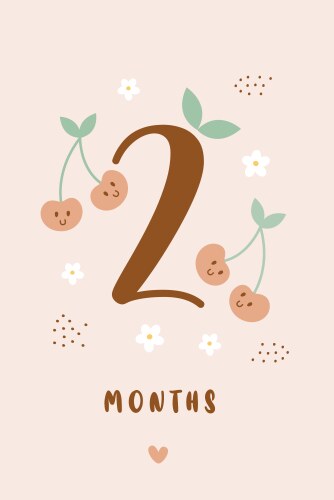 2 months baby card milestone Vector Image