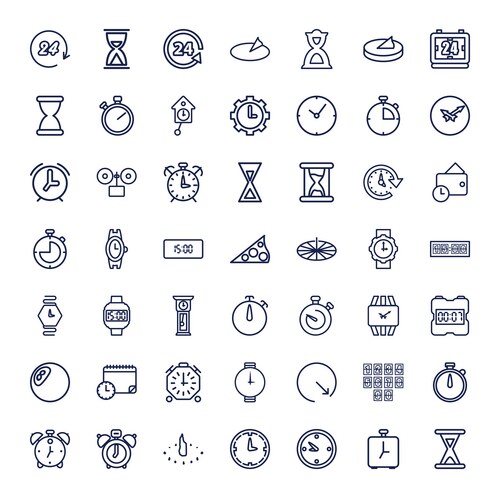 100 clock icons (36949207) – Free Vector | VectorStock