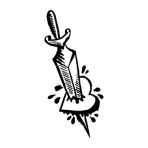 Hand drawn black color old school tattoo Vector Image