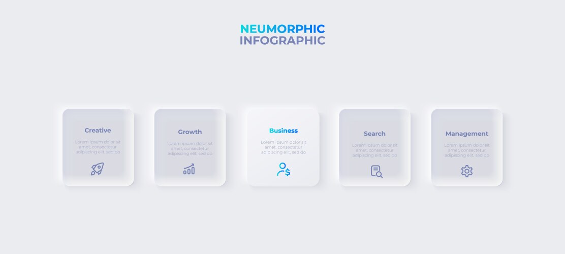 Neumorphism style ui elements buttons progress Vector Image