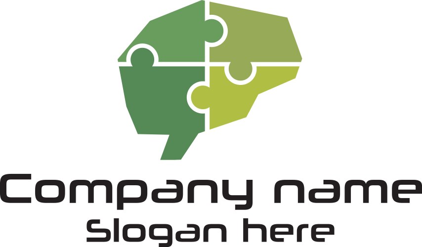 Brain logo silhouette design template Royalty Free Vector