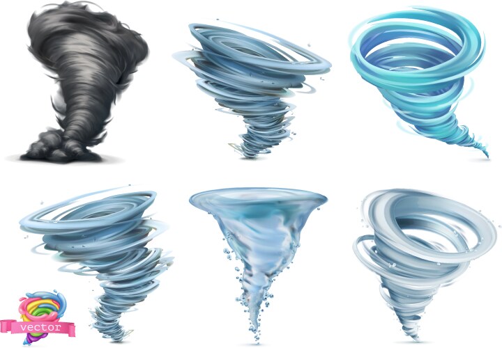 Glowing tornado with lightning Royalty Free Vector Image