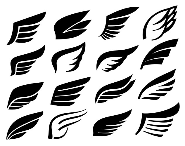 Wing Icon Set Royalty Free Vector Image - VectorStock