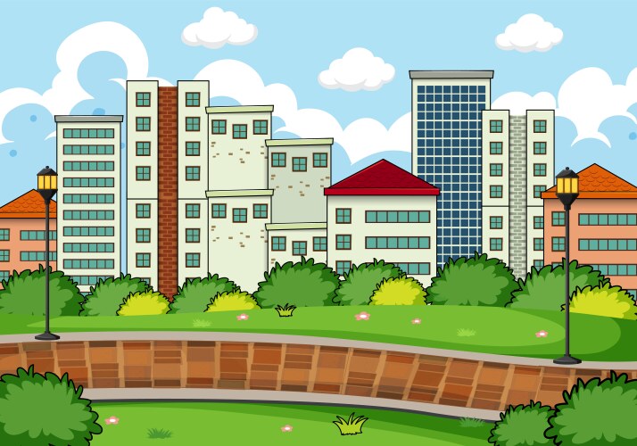 Outdoor park background template Royalty Free Vector Image