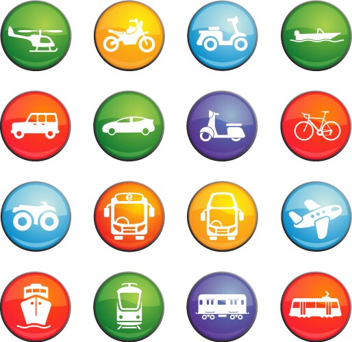 transport icon set vector image