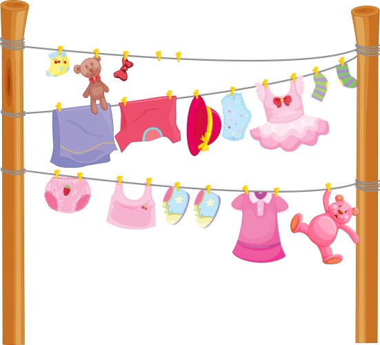 Showroom rack with women clothes flat cartoon Vector Image