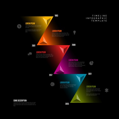 Dark swot diagram schema template with hexagons Vector Image