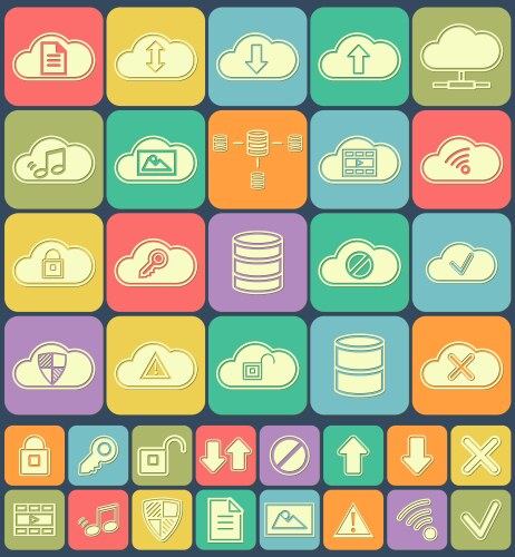 Cloud storage data analysis database network vector image