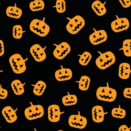 Halloween tile pattern with orange pumpkin Vector Image