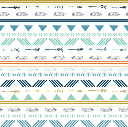 Tribal colorful seamless repeat pattern vector image