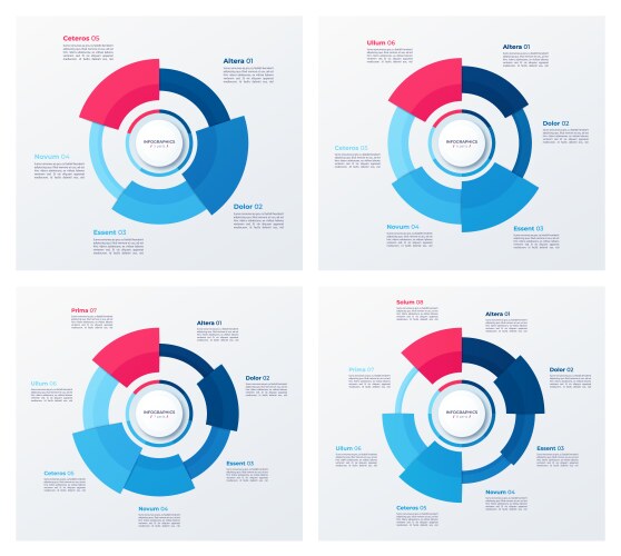 Cooperation percentage chart template Royalty Free Vector
