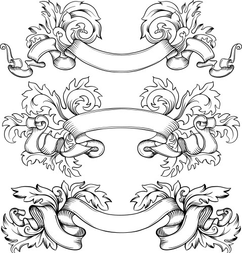 Classic ribbons vintage style set Royalty Free Vector Image