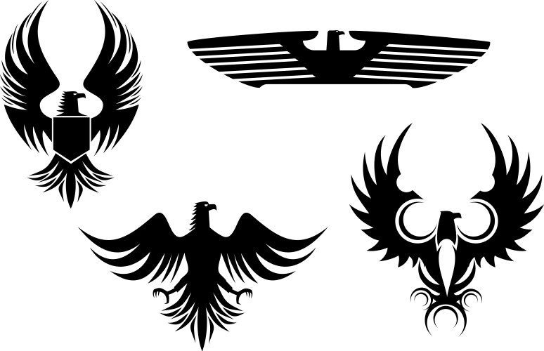 Eagle Tattoos - Winged Symbol Vector Image