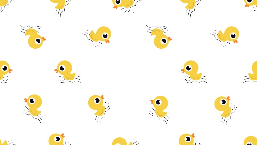 Cute Duck Seamless Pattern Vector Image