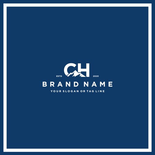 Creative letter ch mountain logo design Vector Image
