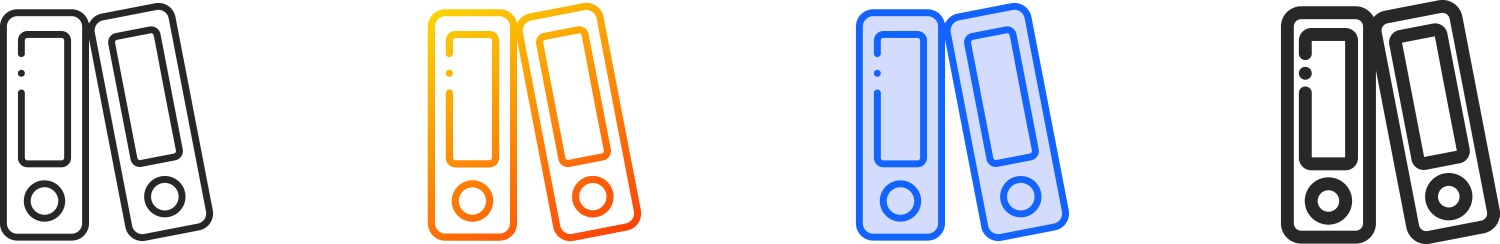 Binder iconthin linear gradient blue stroke Vector Image