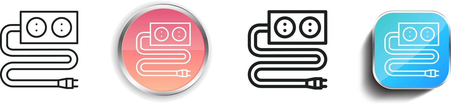 Cord icon thin linear regular and button style vector image