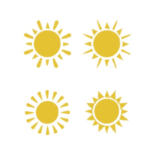 flat sun icon vector image