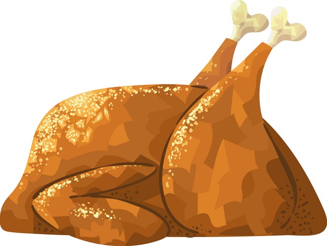 Roasted Turkey Meal Icon Vector Image