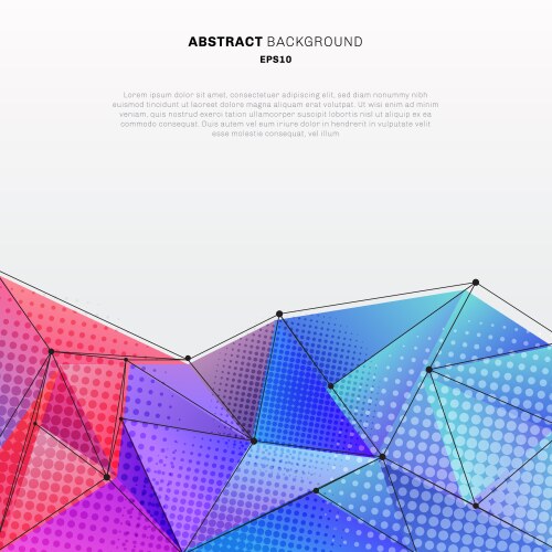 abstract 3d low polygon shape colorful vector image