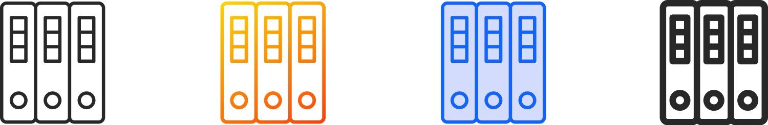 Archives iconthin linear gradient blue stroke Vector Image