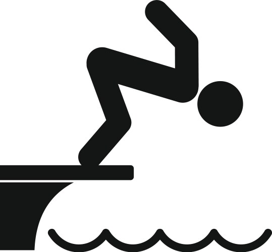 Man jumping in pool icon simple style vector image