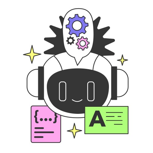 Prompt-engineering to a artificial neuron network vektorbild
