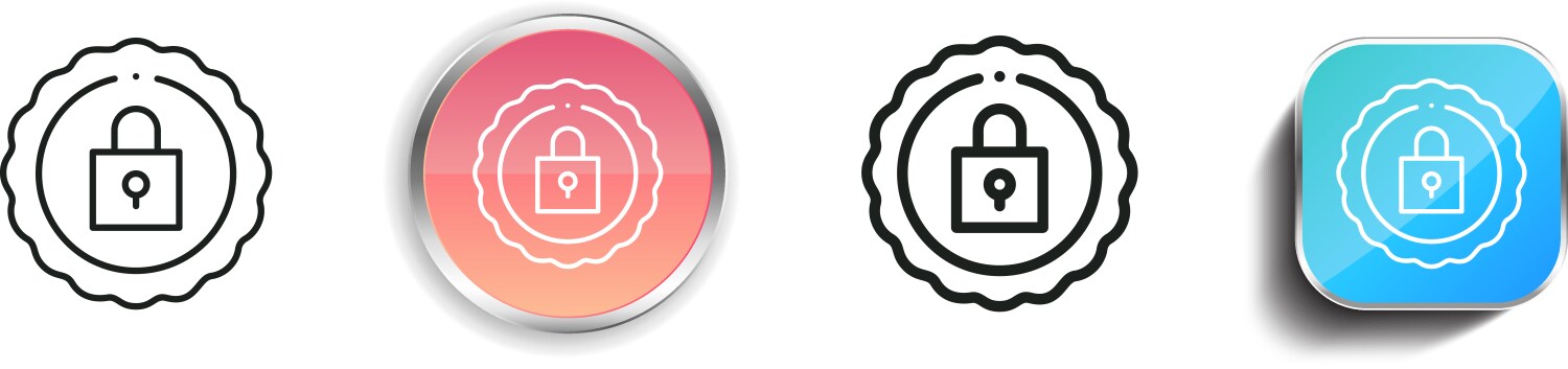 Keylock icon thin linear regular and button style vector image