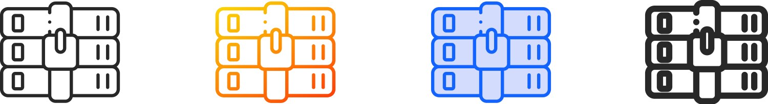 Archives iconthin linear gradient blue stroke Vector Image