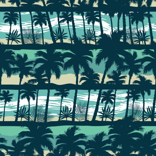 Tropical frangipani with palms seamless pattern Vector Image