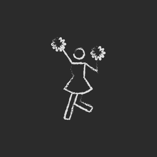 Cheerleader icon drawn in chalk Vector Image