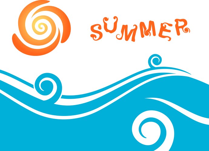 Sea and sun summer background vector image