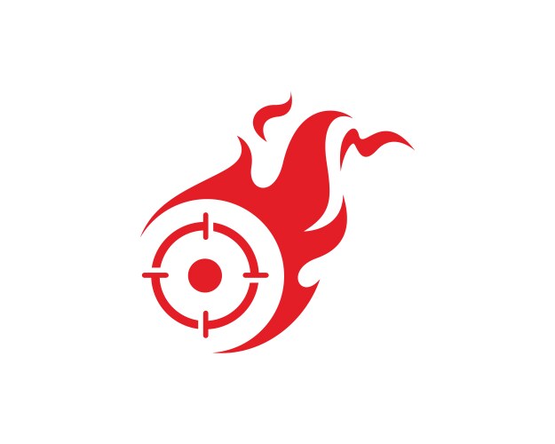 Target Fire Logo - Flame & Target Vector Image
