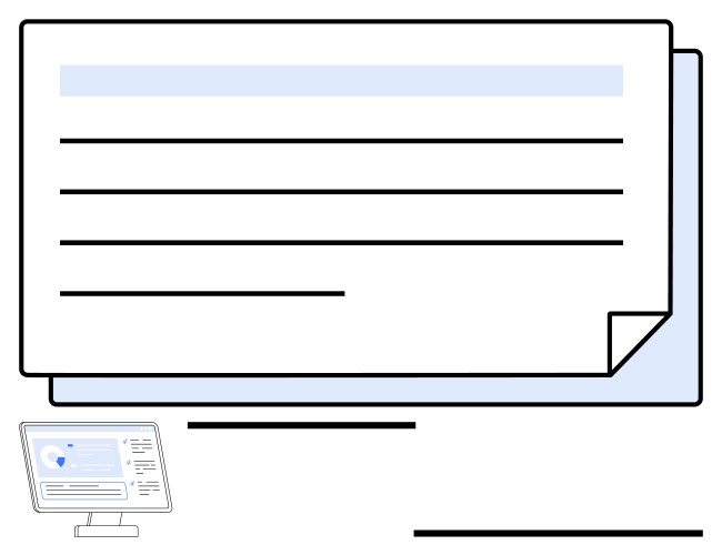 Digital document interface with monitor displaying vector image