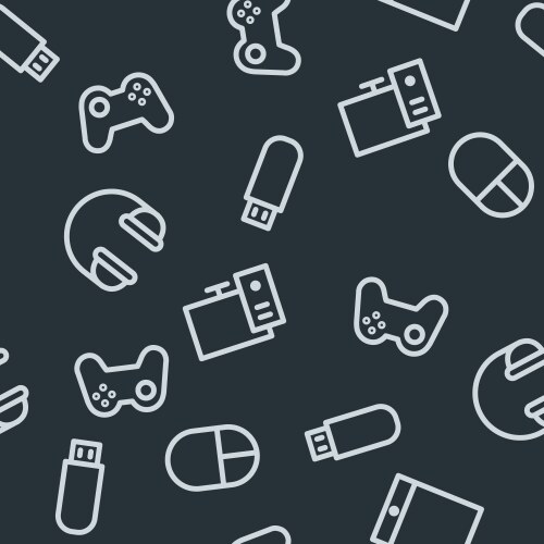 Seamless pattern with gaming equipment vector image