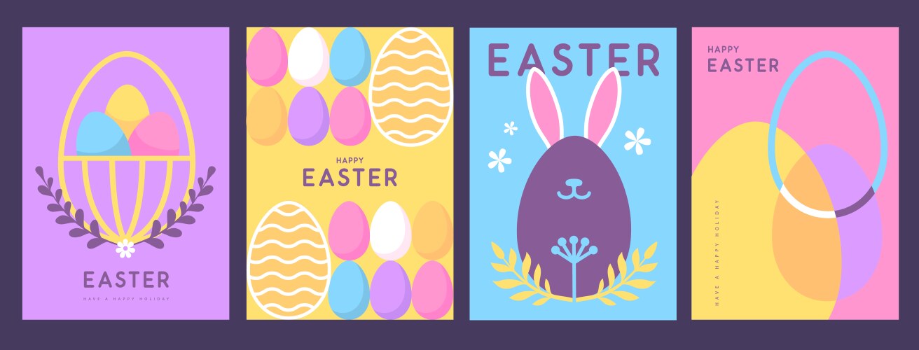 Happy easter card with rabbit ears Royalty Free Vector Image
