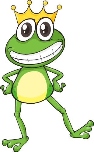 King cartoon frog Vector Image