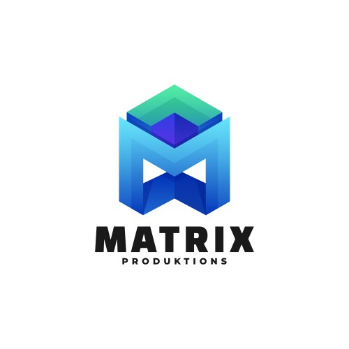 logo matrix gradient colorful style vector image