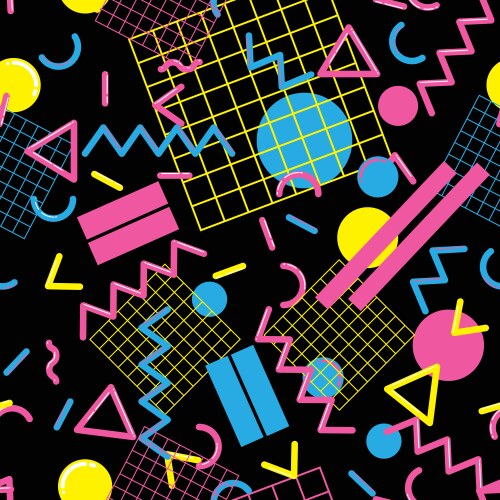 Memphis design seamless pattern Royalty Free Vector Image